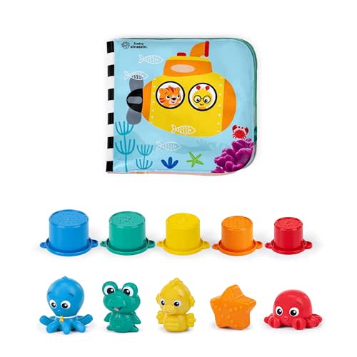 Baby Einstein Ocean Explorers Opus Bath Pals 11-Piece Gift Set, Waterproof Bath Book, Bath Cups, Animal Shape Bath Toys for Baby and Toddler, Ages 3 Months and Up