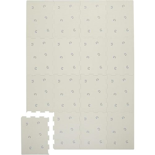 3 Sprouts Baby Foam Play Mat - Soft Foam Floor Tiles for Kids with Interlocking Puzzle Mats for Toddler Playroom - Safe 100% EVA Pads, Non-Toxic Waterproof Playmat - Blueberry Taupe