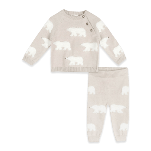 Polar Bear Baby Sweater Pullover & Pant Set (Organic Cotton)