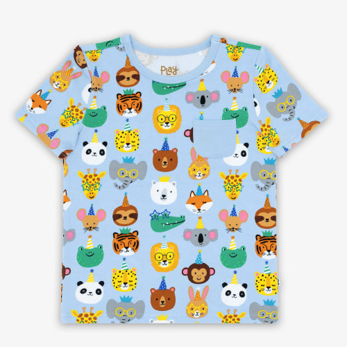 Blue Party Pals Pocket Tee - Little Sleepies
