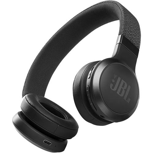 JBL Live 460NC wireless on-ear Noise Cancelling headphones with 50H battery, microphone for calls, lightweight and comfortable, and Alexa Built-in (Optimized for Android), iOS compatible (Black)