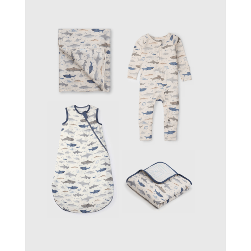 Newborn Sleep Gift Bundle - Smiley Sharks