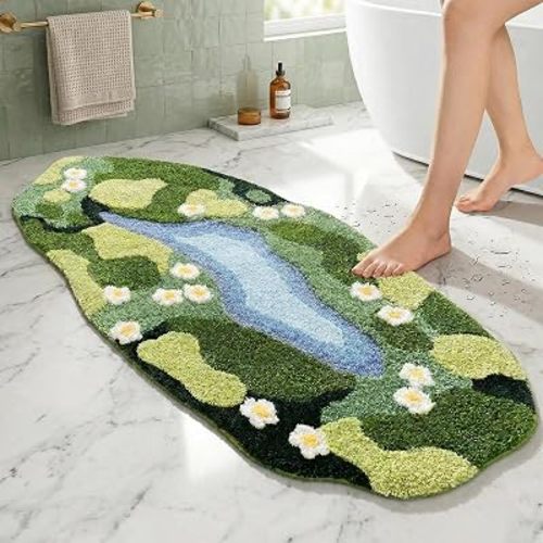 Green Moss Rug,Long Moss Hallway Runner Rug 24"X60",Soft Non Slip Area Mat