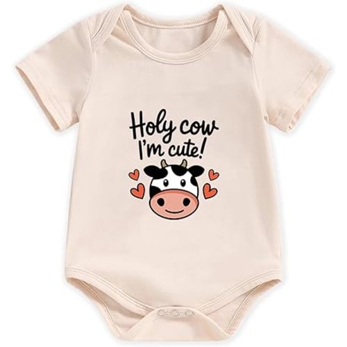 Newborn Infant Baby Boys Girls Bodysuit, Lap Shoulder Snap Closure Romper Reveal, Soft Cotton Announcement Gift