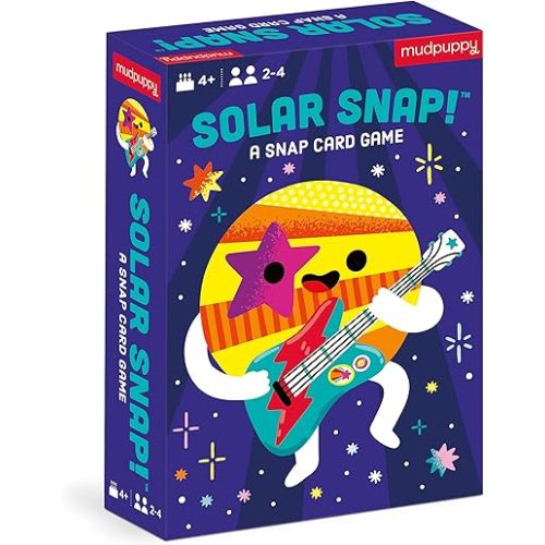 Mudpuppy Solar Snap! – Outer Space Version of Classic Kids Snap Card Game with Cute Illustrations of Planets for Children Ages 4 and Up, 2-4 Players