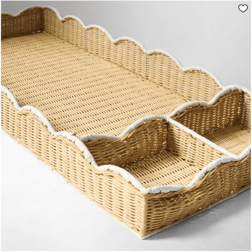 Scallop Rattan Universal Changing Table Topper
