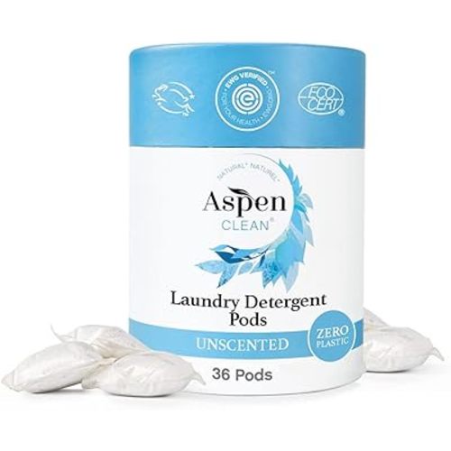 AspenClean Laundry Detergent Pods | Unscented | 36 Count