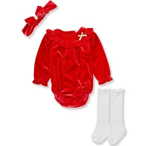 Little Me Baby Girls Long-Sleeve Sparkle-Dot Bodysuit