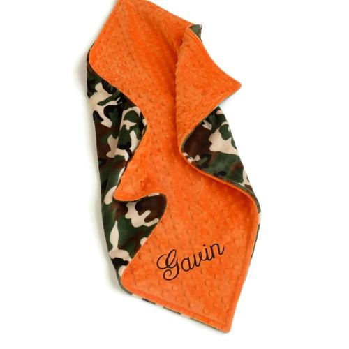 Personalize Minky Baby Blanket or Lovey - Camouflage Baby boy blanket