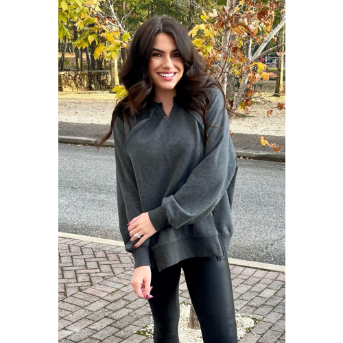 SUPER Oversized Nursing Crewneck Sweatshirt - Graphite Gray