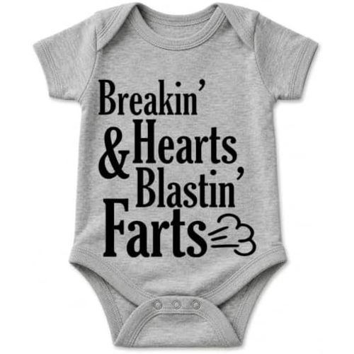 AW Fashions Breakin' Hearts & Blastin' Farts - Funny Baby Bodysuit