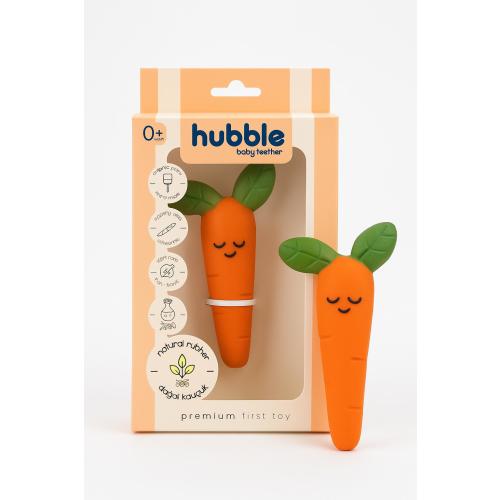 Carrot Baby Teether: Natural Rubber, Handmade Newborn Toy