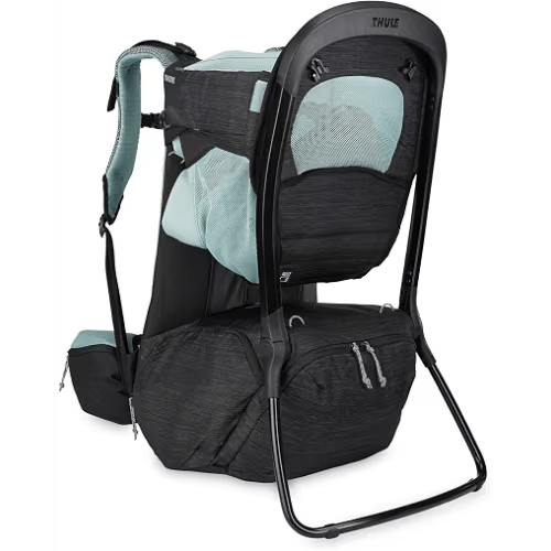 Thule Sapling Child Carrier Backpack - Machine Washable Seat - Self-Standing Frame - Adjustable padded straps for parents - Ergonomic seat with under-leg support for child - UPF 50 Sunshade