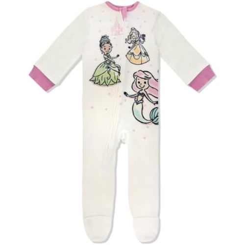 Disney Baby Zip-Up Sleeper Onesies - Cars, Princess, Minnie, Pooh & Mickey - Infant & Toddler Boys & Girls - Official License