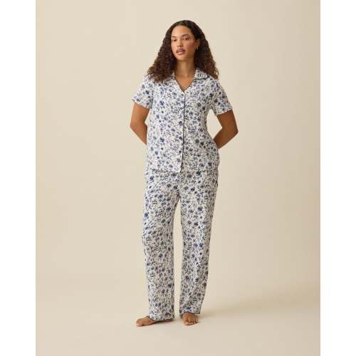 Cotton Bamboo Pajama Set | Navy Toile - Kindred Bravely