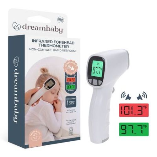 Dreambaby Infrared No Contact Thermometer for Forehead, Digital Display, Fever Alert, Stores 20 Readings, for adults and kids