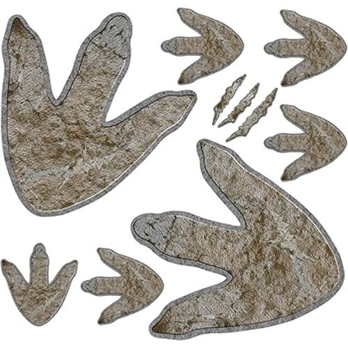 64 Pieces Dinosaur Footprints Floor Decals Decor Peel and Stick Dinosaur Tracks Wall Decals Vinyl Footprints Wall Decal for Baby Nursery Bedroom Home Decor