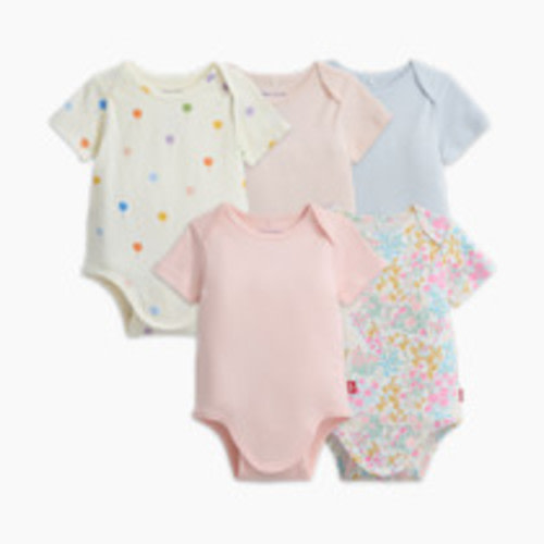 Magnetic Me Organic Cotton Magnetic Bodysuit 5 Pack Bundle - Pink Assorted, 3-6 M