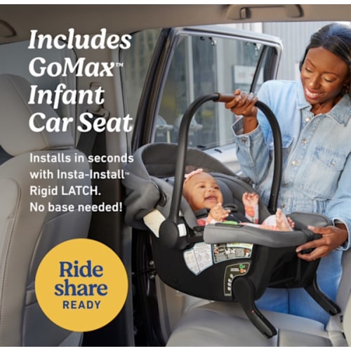 Car Seat              With Travel Stroller: Graco Gomax Next Gen Travel System, Car Seat Stroller Combo, Rear Facing Infant Car Seat, Compact Stroller for Travel