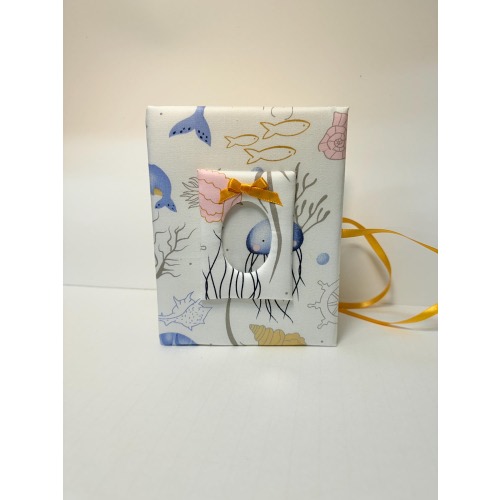 Whale Fabric Baby Photo Album: Handmade Ocean Theme, Holds 100 Photos