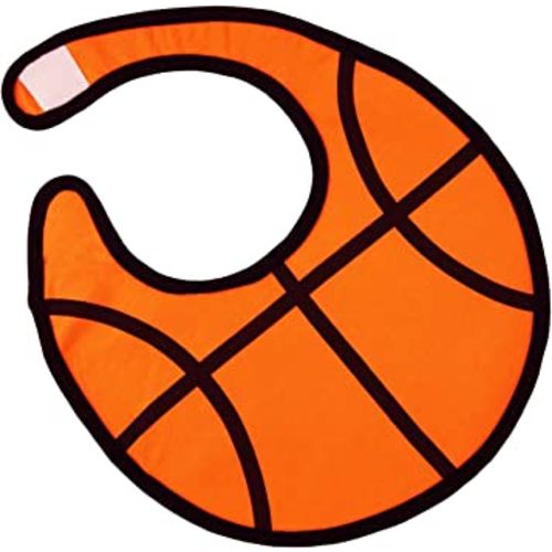 Triple Layer Waterproof Baby Boy Sports Bibs,Cotton Front,Plastic Liner,Polyester Fleece Back,Highly Absorbent Drooling Burp Cloths with Snap for 6-36 Months Boys Girls for Baby Shower( Basketball)