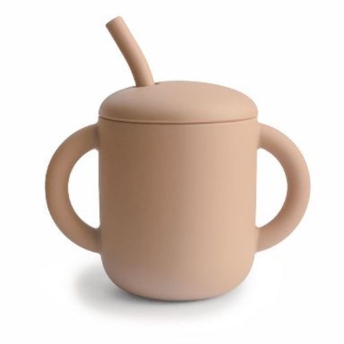 Silicone Training Cup + Straw Natural One Size