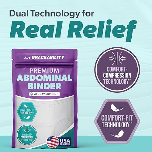 BraceAbility Medical Abdominal Stomach Binder - XXL Belly Band Compression for Diastasis Recti, Postpartum, Post-Surgical Wrap for Tummy Tuck Recovery, Post op Ab Binder for Women and Men (2XL 12")