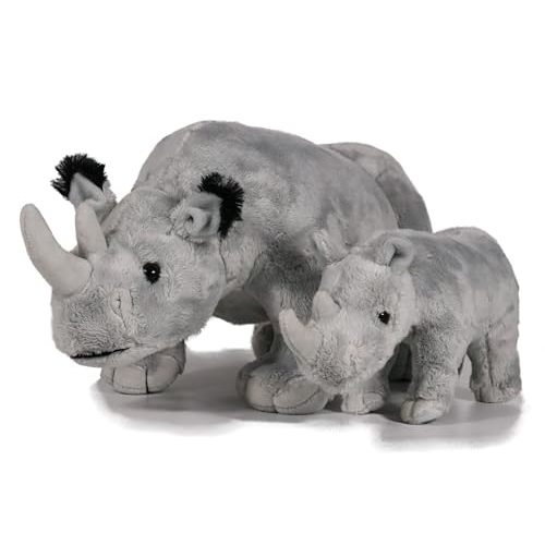 Ice King Bear Mom and Baby Stuffed Animals Set Zoo Wild Animals (Rhino)