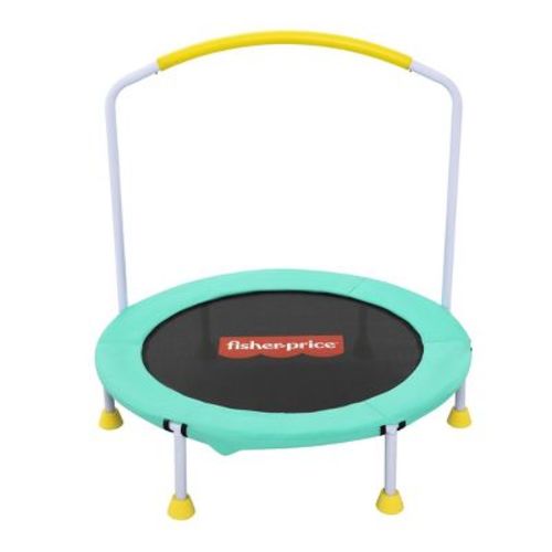 Fisher-Price WonderJump 3ft Indoor Mini Trampoline for Toddlers & Kids, Green