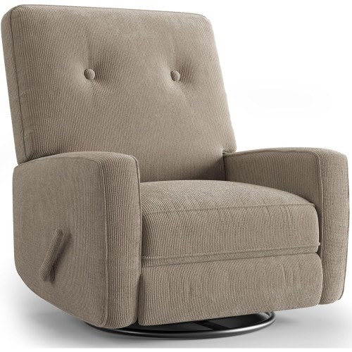 Oversized Swivel Rocker Recliner Chair, 360° Glider Recliner for Adults, Linen Upholstered Chair for Living Room, White
