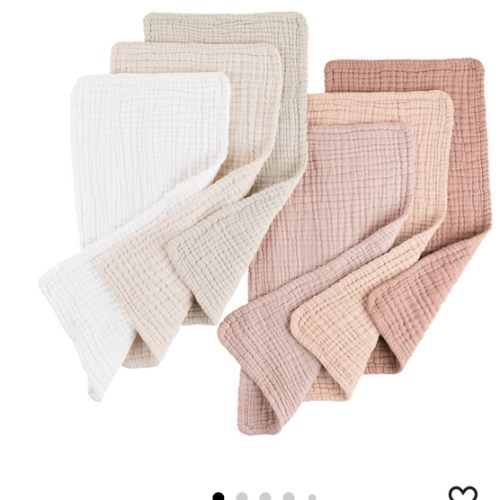 Konssy Muslin Baby Burp Cloths 6 Pack, Soft Absorbent 100% Cotton Burping Clothes for Newborns, Baby Boys and Girls, Unisex