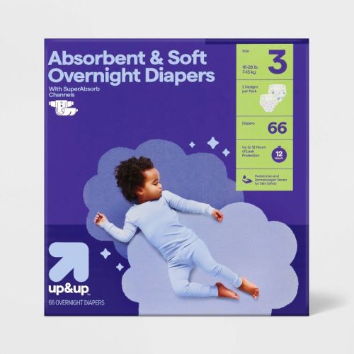Disposable Overnight Diapers - Size 3 - 66ct - up&up™