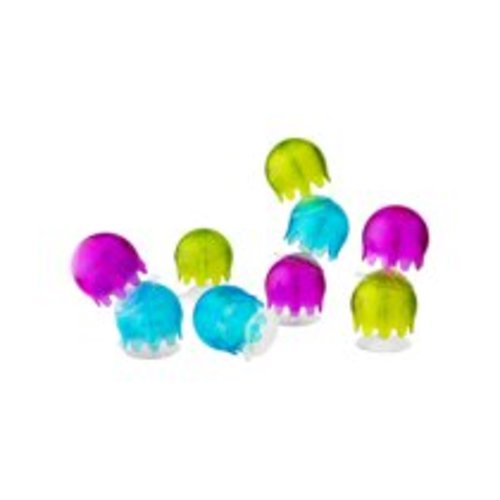 Boon Jellies Building Bath Toy Set, Colorful Learning Bath Toys Suction to Wall, 9 Pack