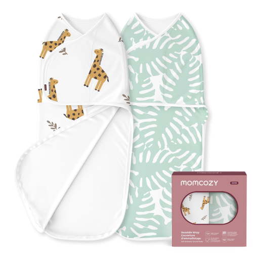 Momcozy Swaddles for Newborns,Quiet Fastner Suitable for Infant 0-3 Months,New-Parent-Friendly,Reduce Startle Reflex,Boys Girls,2-pack,Bravery