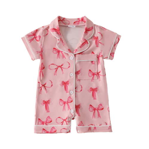 Baby Girl Pajamas Baby Girls Short Sleeve Cartoon Prints Romper Jumpsuit Summer Pajamas Pajamas for Kids Pink 3 Months-6 Months