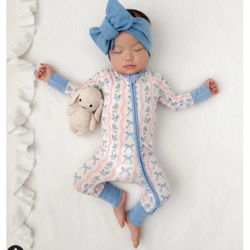Amelia Bow Zipper Romper – In My Jammers