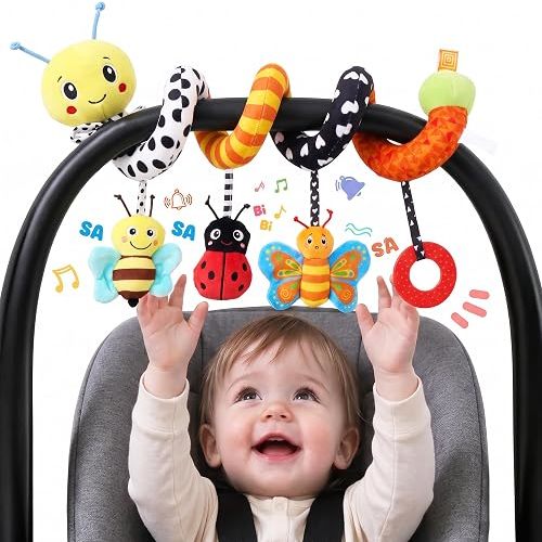 Car Seat Toys for Baby 0-12 Months, Newborn Hanging Sensory Toys