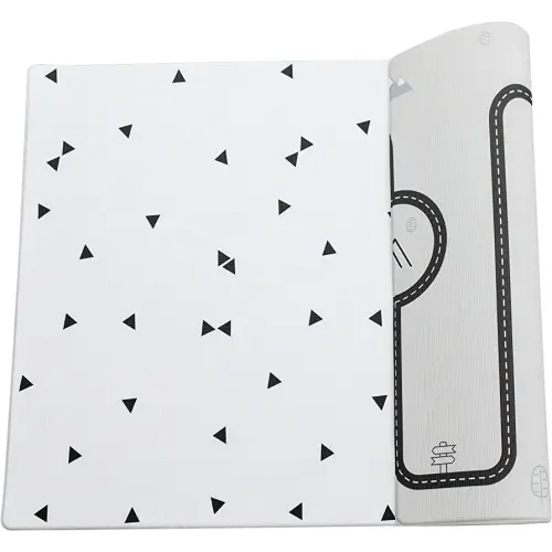 LITTLE Bot Ofie Mat, Soft Baby Play mat, Reversible Foam Floor mat, 6.5 ft x 4.5 ft, Durable and Non-Toxic (Country Road, Large)