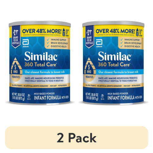 (2 pack) Similac 360 Total Care Baby Formula Powder, 30.8-oz Value Can