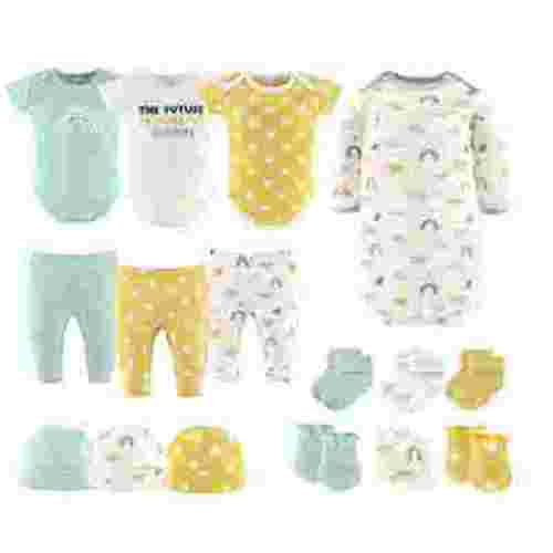 The Peanutshell Newborn Layette Gift Set for Baby Boys or Baby Girls, Sunny Side Up, 16 Essential Pieces, 0-3 Months