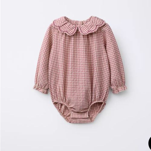 GINGHAM ROMPER - Dark pink | ZARA United States