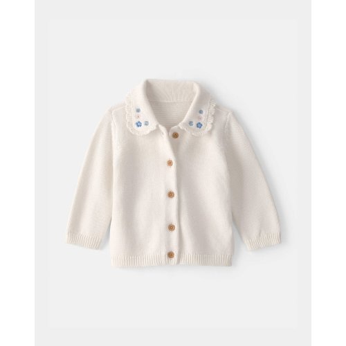 Baby Girl Floral Button-Up Cardigan Sweater - Ivory - OshKosh B'gosh | Carter's