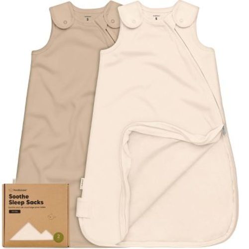 KeaBabies 2-Pack Sleep Sacks for Babies, Soothe Sleeping Sack Wearable Blanket, Infant, Toddler, Newborn Swaddle Sack (Ecru, Small)
