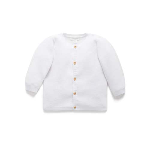 White Textured Cardigan - Baby Cardigans - Purebaby - Purebaby
