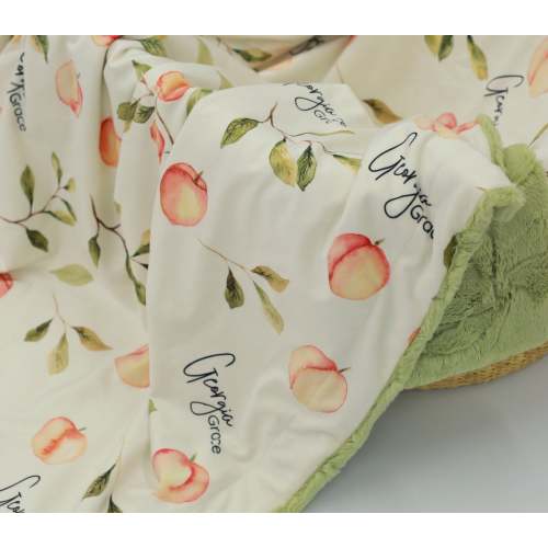 Georgia Peach Newborn Personalized Baby Deluxe Blanket