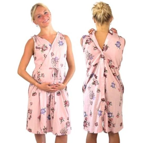 Inspired Comforts Nursing/Delivery/Labor/Hospital Gown - Sleevesless