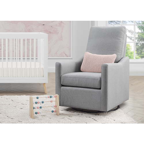 Delta Children Adley Nursery Glider Swivel Chair - Greenguard Gold Certified, French Grey