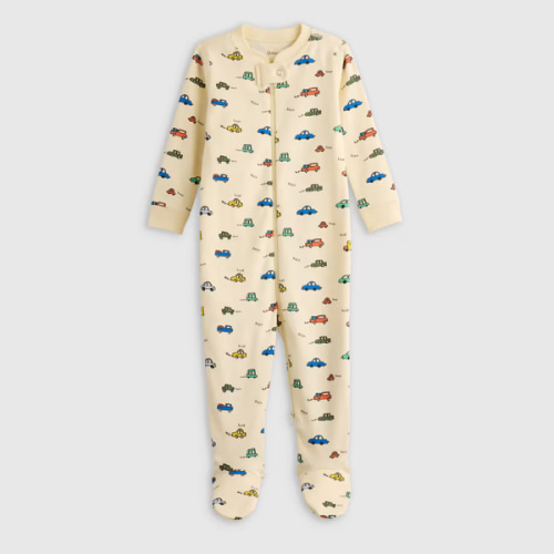 100% Organic Cotton Footie Pajama in Cars