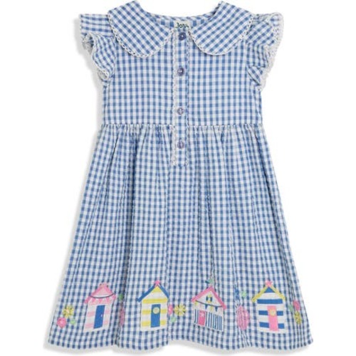 Seaside Appliqué Cotton Gingham Dress, 6-12M