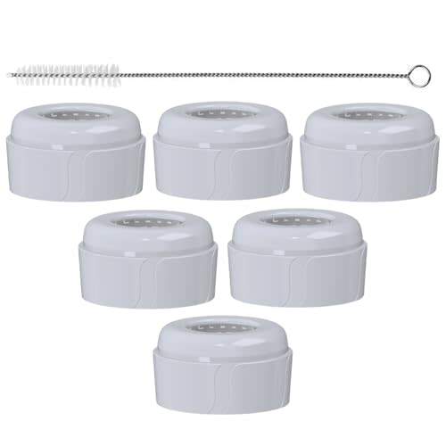 6pcs Replacement Baby Bottle Nipple Ring Collars w/Cleaning Brush for Dr. Brown's Narrow Bottles 4oz & 8oz | 1 Count(Pack of 6) BPA Free | Plastic & Glass Bottles | Mess-Free No Leak or Spills Collars